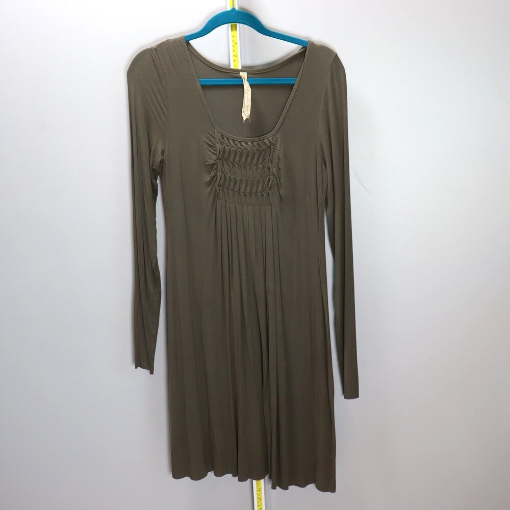 Bailey 44 Smocked Front Long Sleeve Stretch Dress Size‎ L Brown